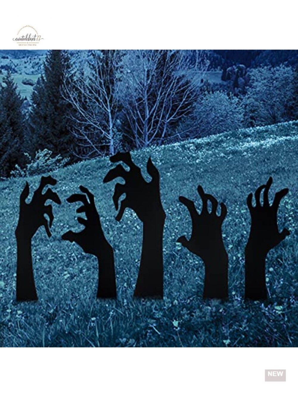 Halloween Black Hands Yard Signs with Stakes Outdoor Scary Lawn Decor Plastic